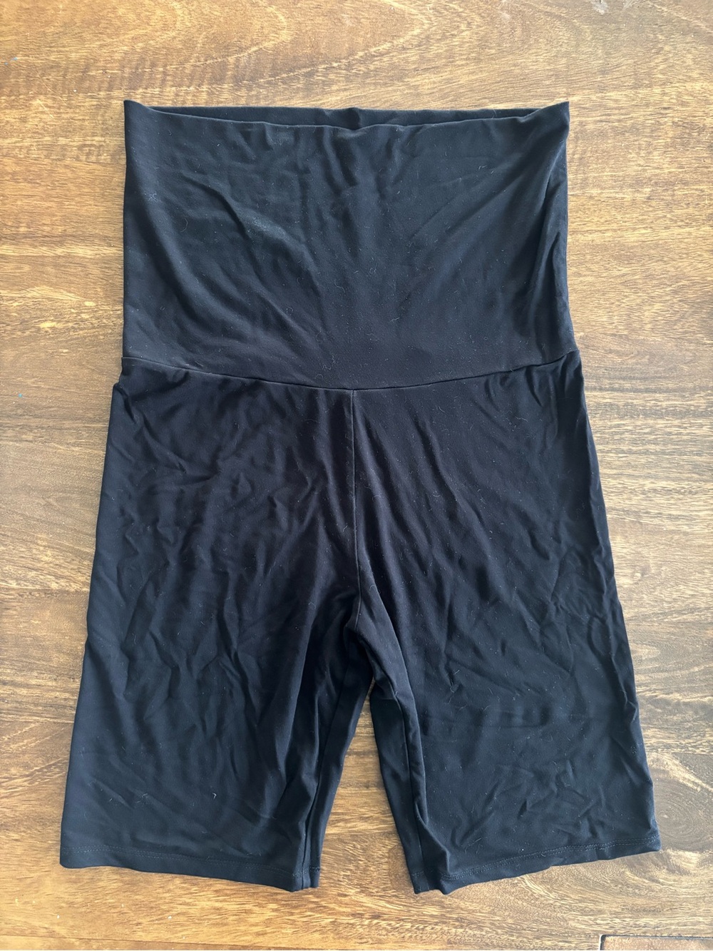 Storq Modal Maternity Black High-Waist Biker Shorts